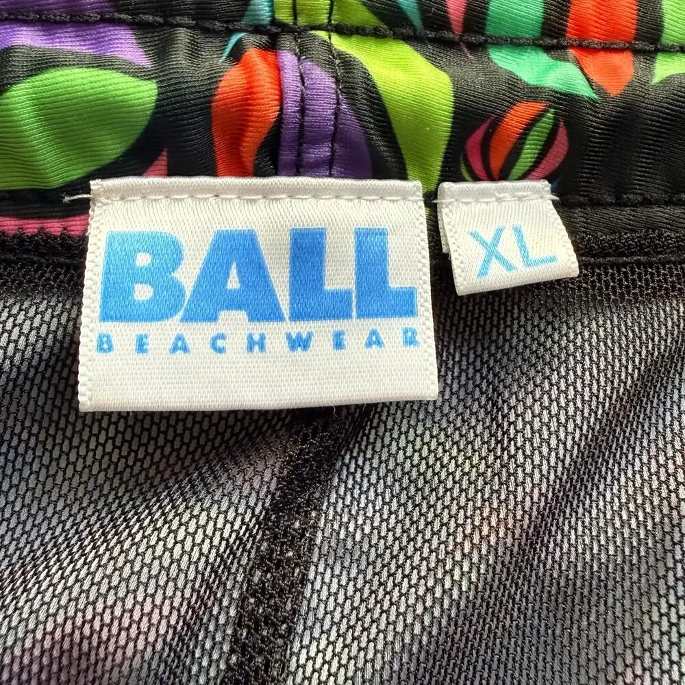 Ball Beachwear Swim Shorts Men's XL Pool Retro Psychedelic Geometric Pattern
